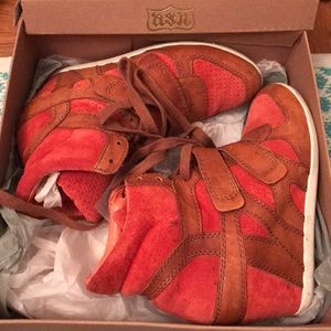 Rare Ash Wedge sneaker in suede and leather